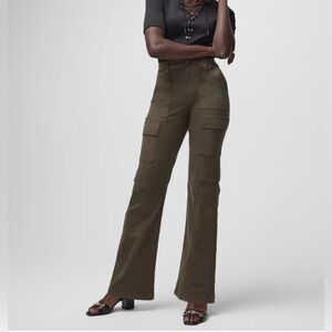 White House Black Market Extra High-Rise Pret Cargo Trouser Size 4 Olive Green